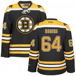 Authentic Reebok Women's Bobby Robins Black/ Home Jersey - NHL 64 Boston Bruins