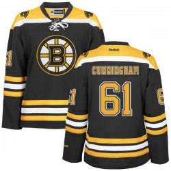 Authentic Reebok Women's Craig Cunningham Black/ Home Jersey - NHL 61 Boston Bruins