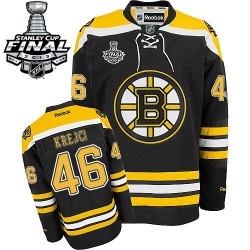 Authentic Reebok Adult David Krejci Home 2013 Stanley Cup Finals Jersey - NHL 46 Boston Bruins