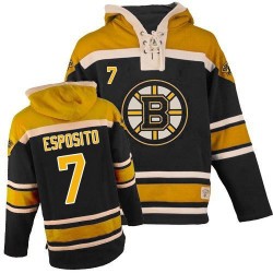 Premier Old Time Hockey Adult Phil Esposito Sawyer Hooded Sweatshirt Jersey - NHL 7 Boston Bruins