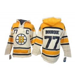 Premier Old Time Hockey Adult Ray Bourque Sawyer Hooded Sweatshirt Jersey - NHL 77 Boston Bruins