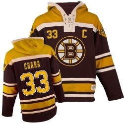 Premier Old Time Hockey Adult Zdeno Chara Sawyer Hooded Sweatshirt Jersey - NHL 33 Boston Bruins