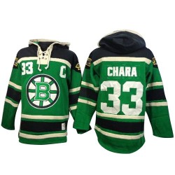 Authentic Old Time Hockey Adult Zdeno Chara St. Patrick's Day McNary Lace Hoodie Jersey - NHL 33 Boston Bruins