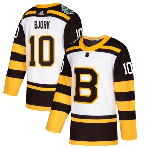 Authentic Adidas Youth Anders Bjork White 2019 Winter Classic Jersey - NHL Boston Bruins