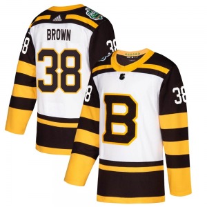Authentic Adidas Youth Patrick Brown White 2019 Winter Classic Jersey - NHL Boston Bruins