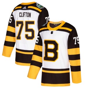 Authentic Adidas Youth Connor Clifton White 2019 Winter Classic Jersey - NHL Boston Bruins