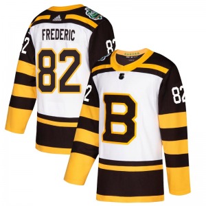 Authentic Adidas Youth Trent Frederic White 2019 Winter Classic Jersey - NHL Boston Bruins