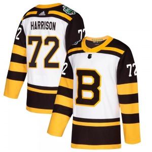 Authentic Adidas Youth Brett Harrison White 2019 Winter Classic Jersey - NHL Boston Bruins