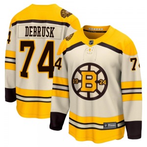 Premier Fanatics Branded Youth Jake DeBrusk Cream Breakaway 100th Anniversary Jersey - NHL Boston Bruins