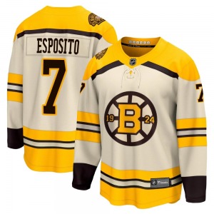 Premier Fanatics Branded Youth Phil Esposito Cream Breakaway 100th Anniversary Jersey - NHL Boston Bruins