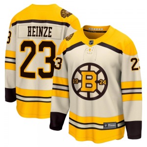 Premier Fanatics Branded Youth Steve Heinze Cream Breakaway 100th Anniversary Jersey - NHL Boston Bruins