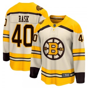 Premier Fanatics Branded Youth Tuukka Rask Cream Breakaway 100th Anniversary Jersey - NHL Boston Bruins