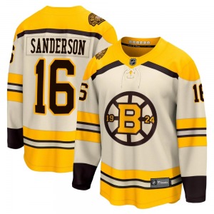 Premier Fanatics Branded Youth Derek Sanderson Cream Breakaway 100th Anniversary Jersey - NHL Boston Bruins