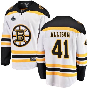 Breakaway Fanatics Branded Youth Jason Allison White Away 2019 Stanley Cup Final Bound Jersey - NHL Boston Bruins