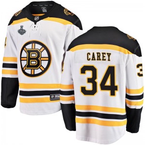 Breakaway Fanatics Branded Youth Paul Carey White Away 2019 Stanley Cup Final Bound Jersey - NHL Boston Bruins