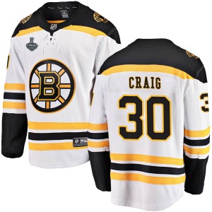 Breakaway Fanatics Branded Youth Jim Craig White Away 2019 Stanley Cup Final Bound Jersey - NHL Boston Bruins