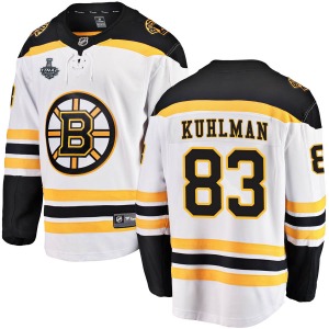 Breakaway Fanatics Branded Youth Karson Kuhlman White Away 2019 Stanley Cup Final Bound Jersey - NHL Boston Bruins