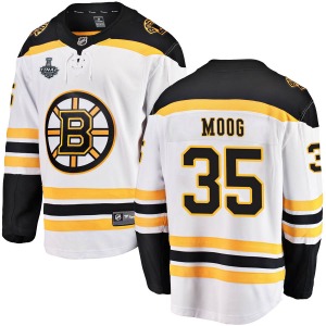Breakaway Fanatics Branded Youth Andy Moog White Away 2019 Stanley Cup Final Bound Jersey - NHL Boston Bruins