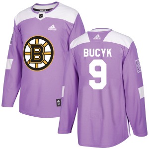 Authentic Adidas Adult Johnny Bucyk Purple Fights Cancer Practice Jersey - NHL Boston Bruins