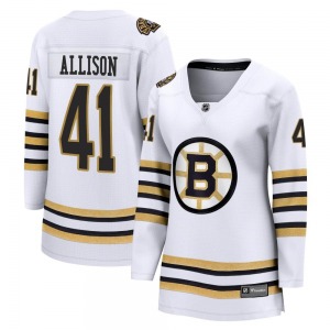Premier Fanatics Branded Women's Jason Allison White Breakaway 100th Anniversary Jersey - NHL Boston Bruins
