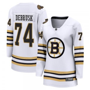 Premier Fanatics Branded Women's Jake DeBrusk White Breakaway 100th Anniversary Jersey - NHL Boston Bruins