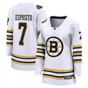 Premier Fanatics Branded Women's Phil Esposito White Breakaway 100th Anniversary Jersey - NHL Boston Bruins
