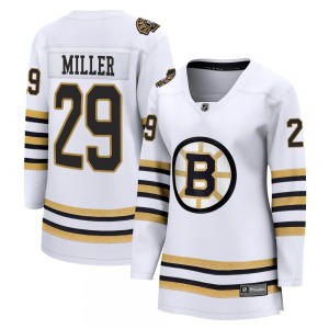 Premier Fanatics Branded Women's Jay Miller White Breakaway 100th Anniversary Jersey - NHL Boston Bruins