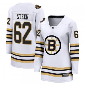 Premier Fanatics Branded Women's Oskar Steen White Breakaway 100th Anniversary Jersey - NHL Boston Bruins