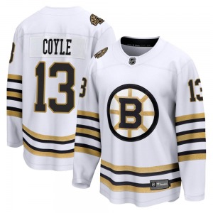 Premier Fanatics Branded Youth Charlie Coyle White Breakaway 100th Anniversary Jersey - NHL Boston Bruins