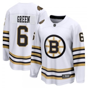 Premier Fanatics Branded Youth Ted Green White Breakaway 100th Anniversary Jersey - NHL Boston Bruins