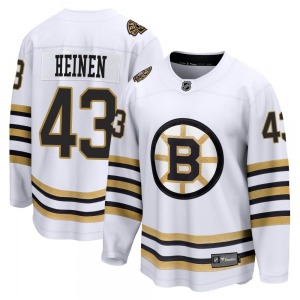 Premier Fanatics Branded Youth Danton Heinen White Breakaway 100th Anniversary Jersey - NHL Boston Bruins