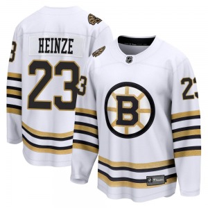 Premier Fanatics Branded Youth Steve Heinze White Breakaway 100th Anniversary Jersey - NHL Boston Bruins