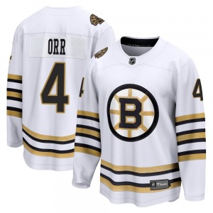 Premier Fanatics Branded Youth Bobby Orr White Breakaway 100th Anniversary Jersey - NHL Boston Bruins