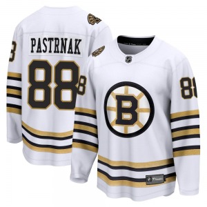 Premier Fanatics Branded Youth David Pastrnak White Breakaway 100th Anniversary Jersey - NHL Boston Bruins