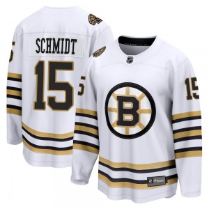 Premier Fanatics Branded Youth Milt Schmidt White Breakaway 100th Anniversary Jersey - NHL Boston Bruins