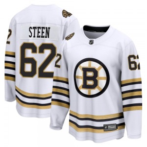 Premier Fanatics Branded Youth Oskar Steen White Breakaway 100th Anniversary Jersey - NHL Boston Bruins