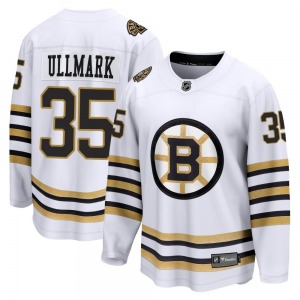 Premier Fanatics Branded Youth Linus Ullmark White Breakaway 100th Anniversary Jersey - NHL Boston Bruins