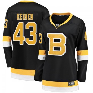 Premier Fanatics Branded Women's Danton Heinen Black Breakaway Alternate Jersey - NHL Boston Bruins
