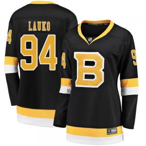 Premier Fanatics Branded Women's Jakub Lauko Black Breakaway Alternate Jersey - NHL Boston Bruins