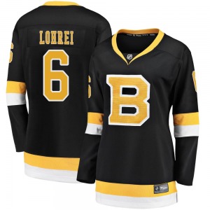 Premier Fanatics Branded Women's Mason Lohrei Black Breakaway Alternate Jersey - NHL Boston Bruins