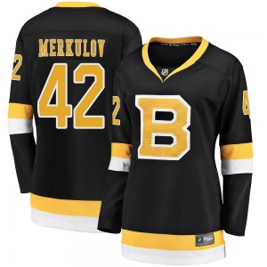 Premier Fanatics Branded Women's Georgii Merkulov Black Breakaway Alternate Jersey - NHL Boston Bruins