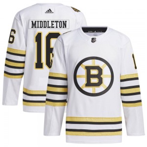 Authentic Adidas Adult Rick Middleton White 100th Anniversary Primegreen Jersey - NHL Boston Bruins