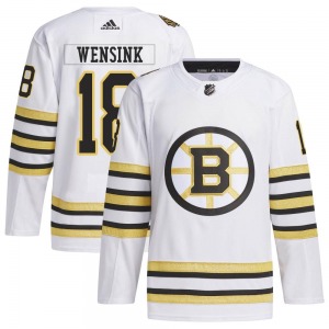 Authentic Adidas Adult John Wensink White 100th Anniversary Primegreen Jersey - NHL Boston Bruins
