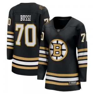 Premier Fanatics Branded Women's Brandon Bussi Black Breakaway 100th Anniversary Jersey - NHL Boston Bruins