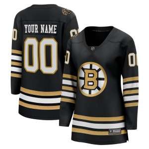 Premier Fanatics Branded Women's Custom Black Custom Breakaway 100th Anniversary Jersey - NHL Boston Bruins