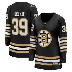 Premier Fanatics Branded Women's Morgan Geekie Black Breakaway 100th Anniversary Jersey - NHL Boston Bruins