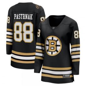 Premier Fanatics Branded Women's David Pastrnak Black Breakaway 100th Anniversary Jersey - NHL Boston Bruins