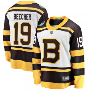 Breakaway Fanatics Branded Youth Johnny Beecher White 2019 Winter Classic Jersey - NHL Boston Bruins
