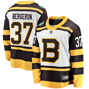 Breakaway Fanatics Branded Youth Patrice Bergeron White 2019 Winter Classic Jersey - NHL Boston Bruins