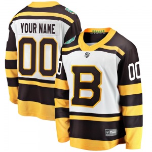 Breakaway Fanatics Branded Youth Custom White 2019 Winter Classic Jersey - NHL Boston Bruins